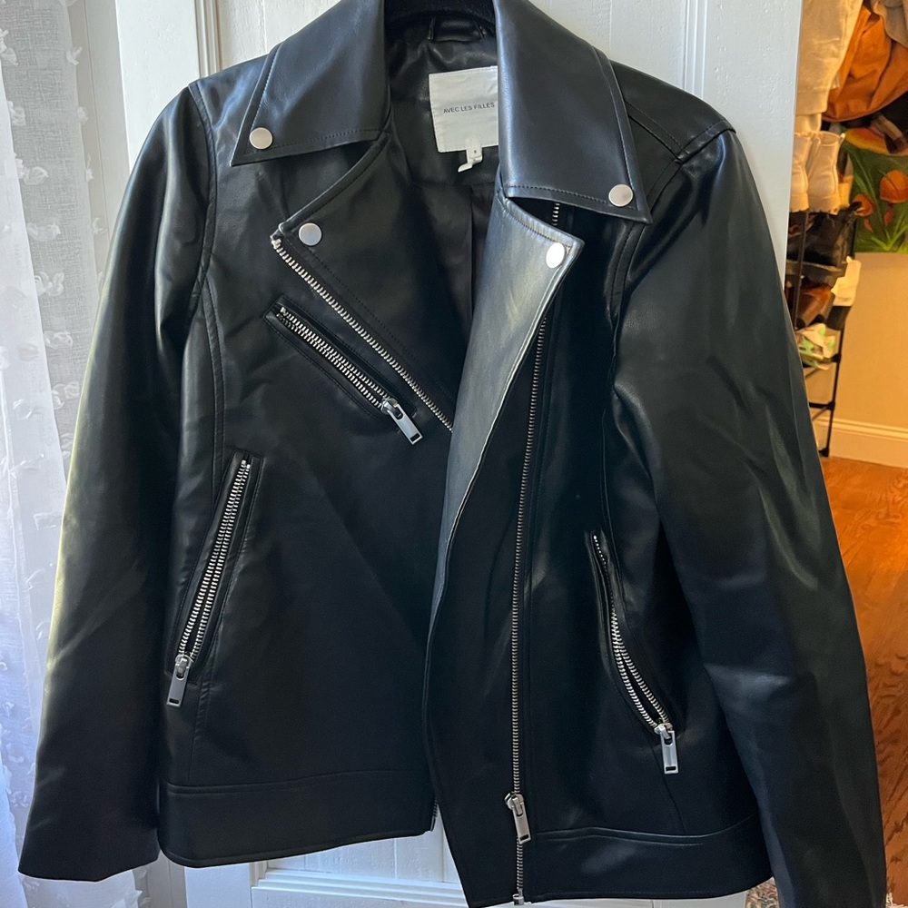 Avec Le Filles;Anthropologie Faux Leather Jacket (worn once perfect condition!!)